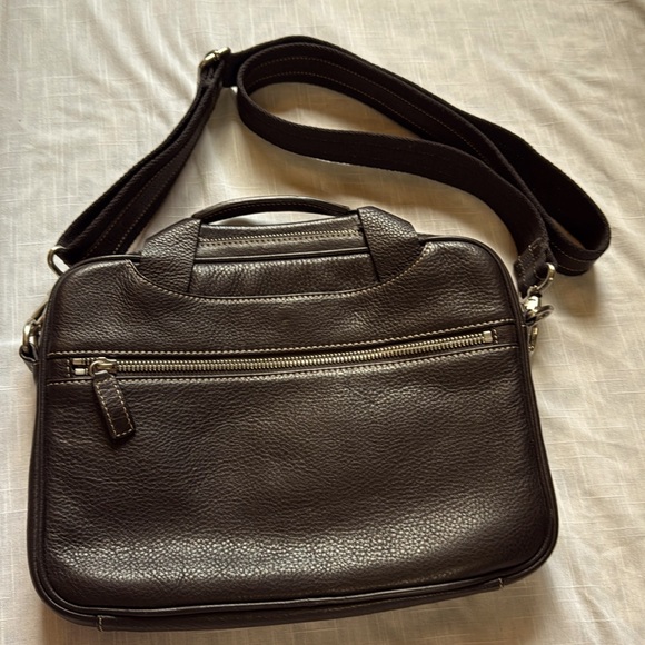 Levenger Brown Leather Multi-Use Messenger‎ Crossbody Bag Organizer 11.5"x9" - Picture 1 of 16
